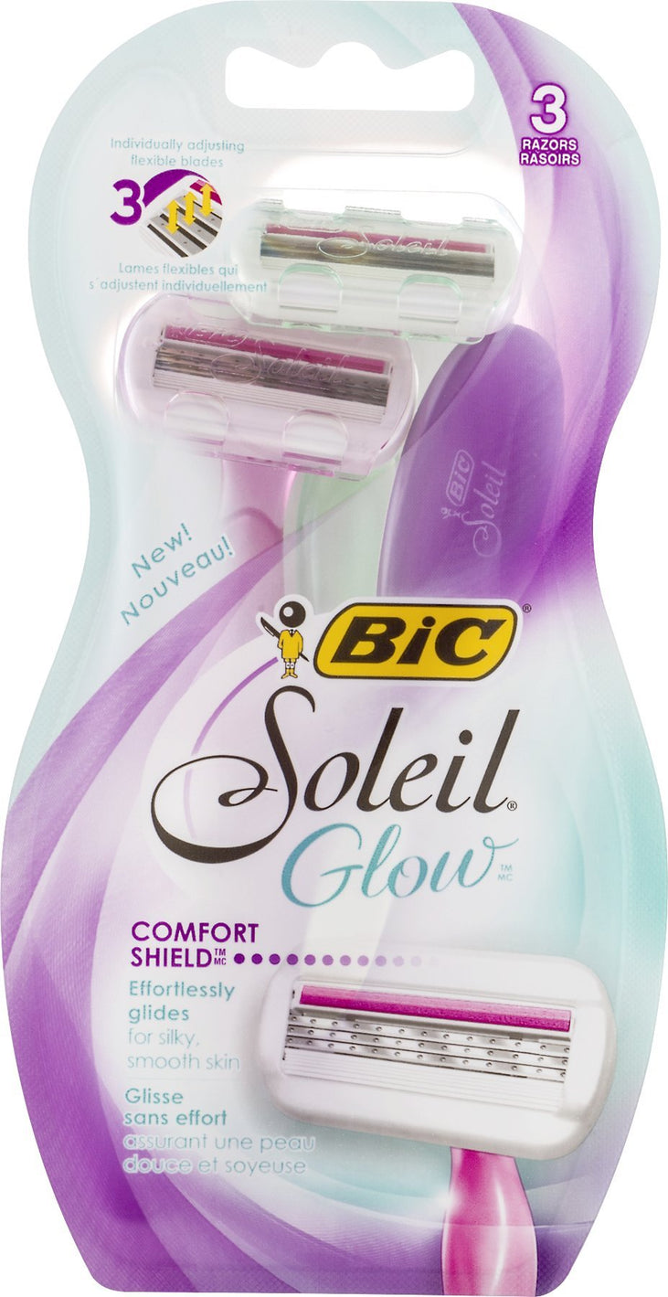 BIC Soleil Sensitive 3 Blade Women's Razor, Pack of 3 Disposable Razors