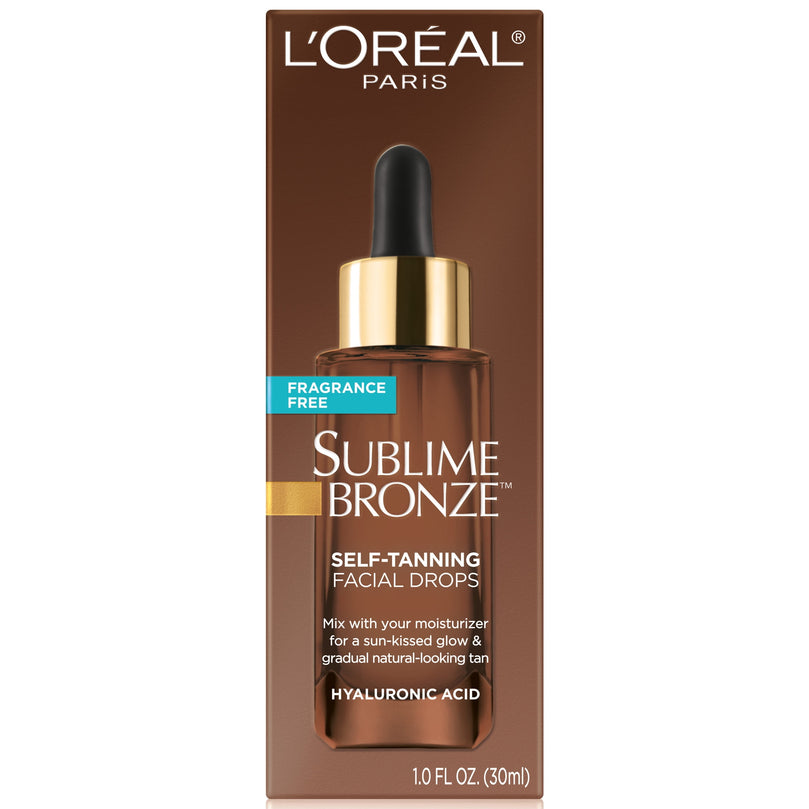 L'Oreal Paris Sublime Bronze Self-Tanning Facial Drops for Face, Fragrance Free, 1 fl oz