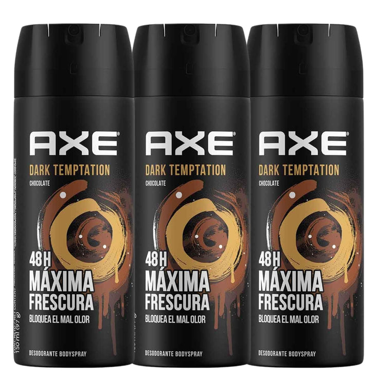 AXE Dark Temptation 48hr Body Spray 150ml Each (3 PACK)