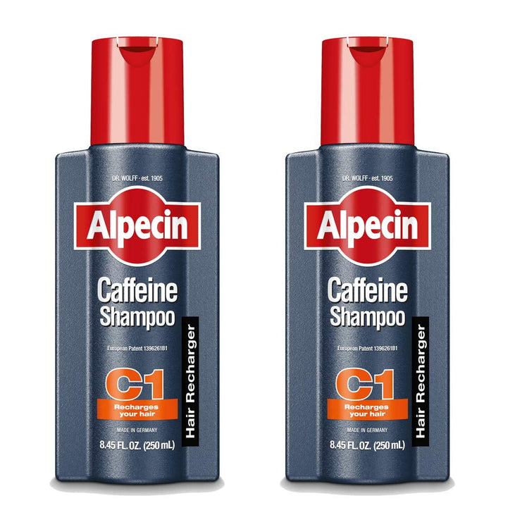 Alpecin C1, Caffeine Shampoo, 8.45 fl oz (Pack of 2), Caffeine Shampoo Cleanses the Scalp to Promote Natural Hair Growth, Leaves Hair Feeling Thicker