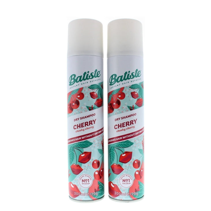 Batiste Dry Shampoo Cherry 200ml 2 Pack Instant Hair Refresh Oil Control