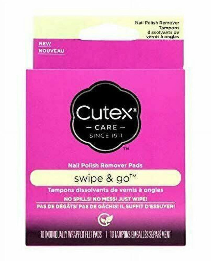 Cutex Swipe Care & Go Nail Polish Remover Pads, 10ct, 12-Pack