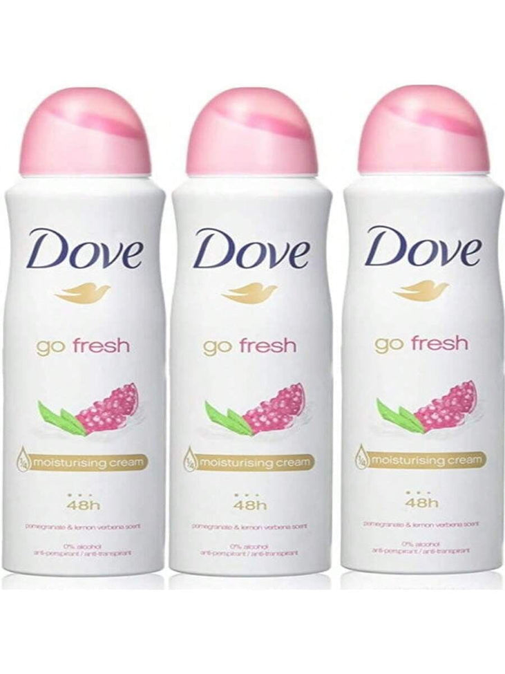 Dove Dove Go Fresh Pomegranate & Lemon Verbena Deodorant Spray 150 Ml / 5 Oz Pack Of 3