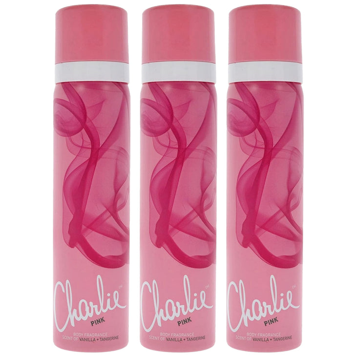 Pack of (3) Charlie Pink Body Spray Women 2.5 oz