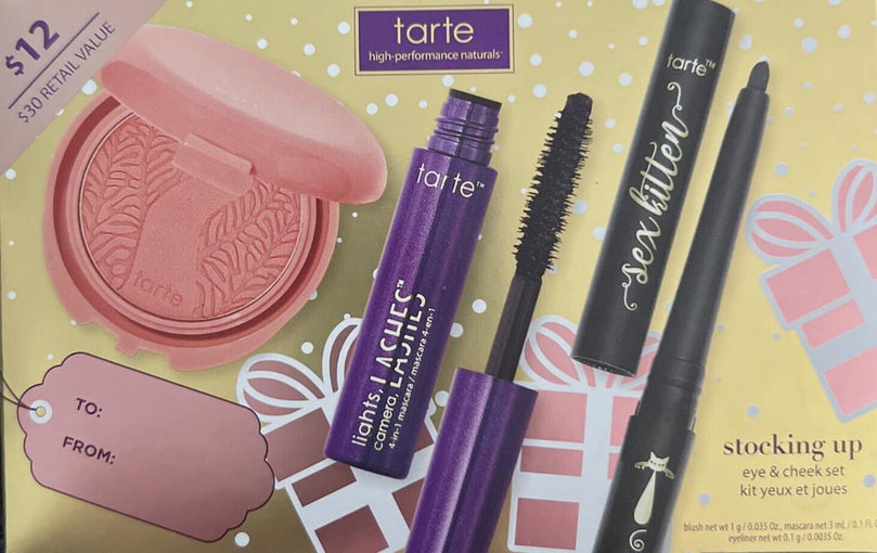 Tarte 3 Pc Eye & Cheek Set-mascara, eyeliner, blush-travel sizes