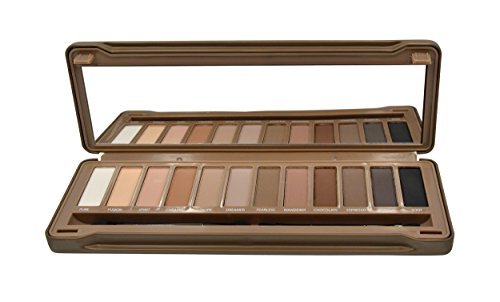 BYS 12 Shade Matte Eyeshadow Palette Tin Collection with Mirror, Double Ended Applicator and Blender, Nude and Smoke