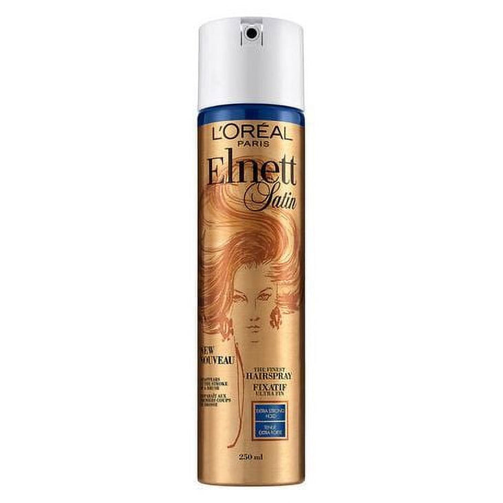 L'or Al Paris Elnett Satin The Finest Extra Strong Hold Hairspray, 250 Ml Gold