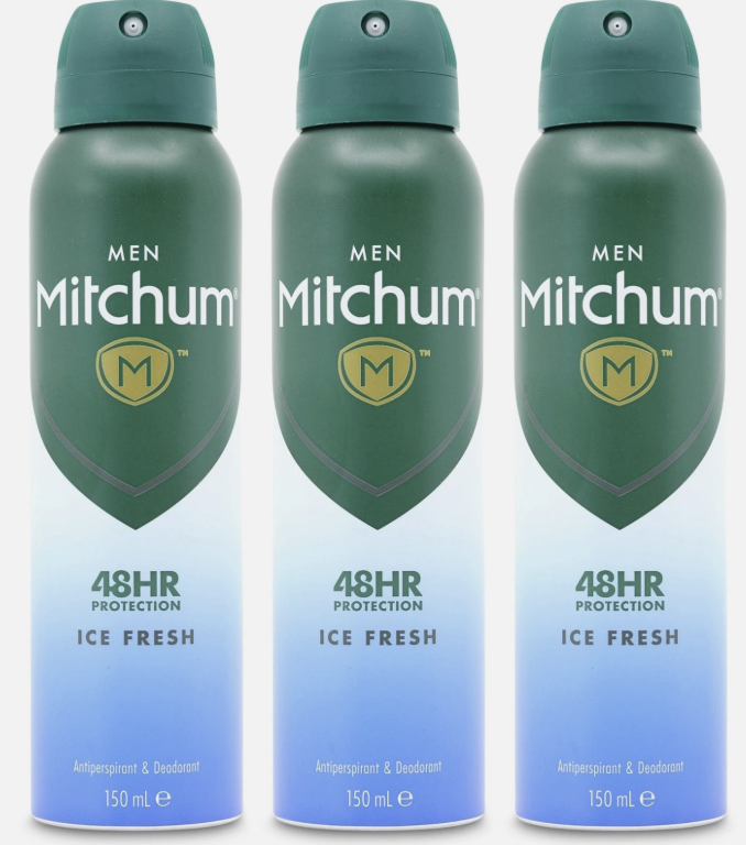 Mitchum Mens 48HR Ice Fresh Deodorant 150ml (3 PACK)