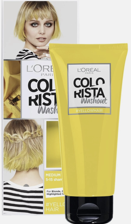 Loreal Paris Colorista Washout Neon Yellow Semi-Permanent Hair Dye 80ml (2 Pack)