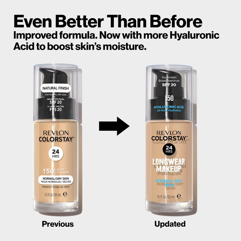 Revlon ColorStay Liquid Foundation Makeup, Normal/Dry Skin, SPF 20, Porcelain, 1 fl oz.