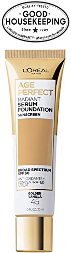 L'Oreal Paris Age Perfect Radiant Serum Foundation with SPF 50, Golden Vanilla, 1 fl. oz.
