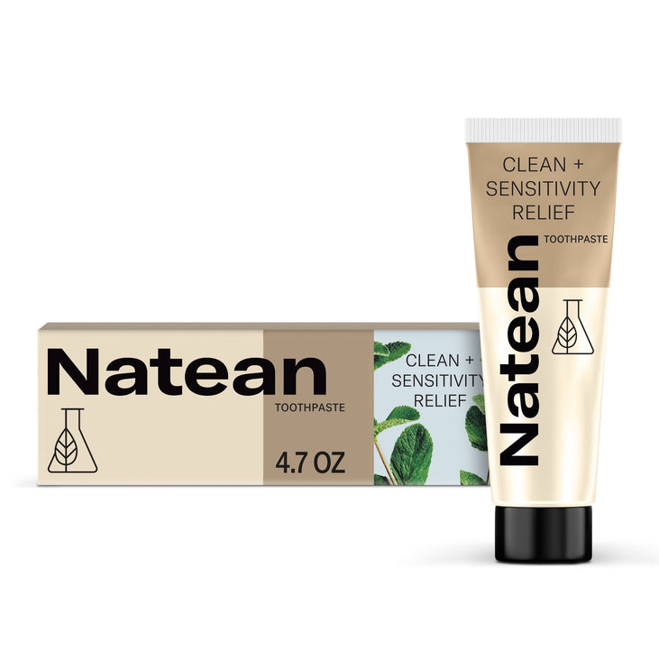 Natean Clean + Sensitivity Relief Toothpaste for Sensitive Teeth & Cavity Prevention, Mint - 4.7 oz