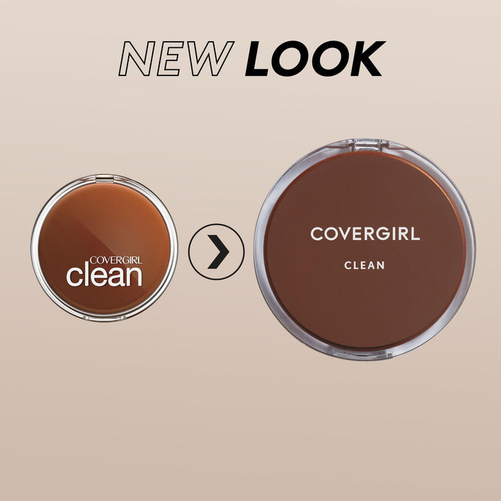 COVERGIRL Clean Pressed Powder, Warm Beige, 0.39 oz, Lasting Setting Powder, Shine-Free Formula