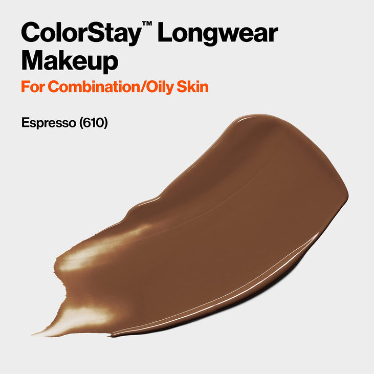 Revlon ColorStay Liquid Foundation Makeup, Matte Finish, Combination/Oily Skin, SPF 15, Espresso, 1 fl oz.