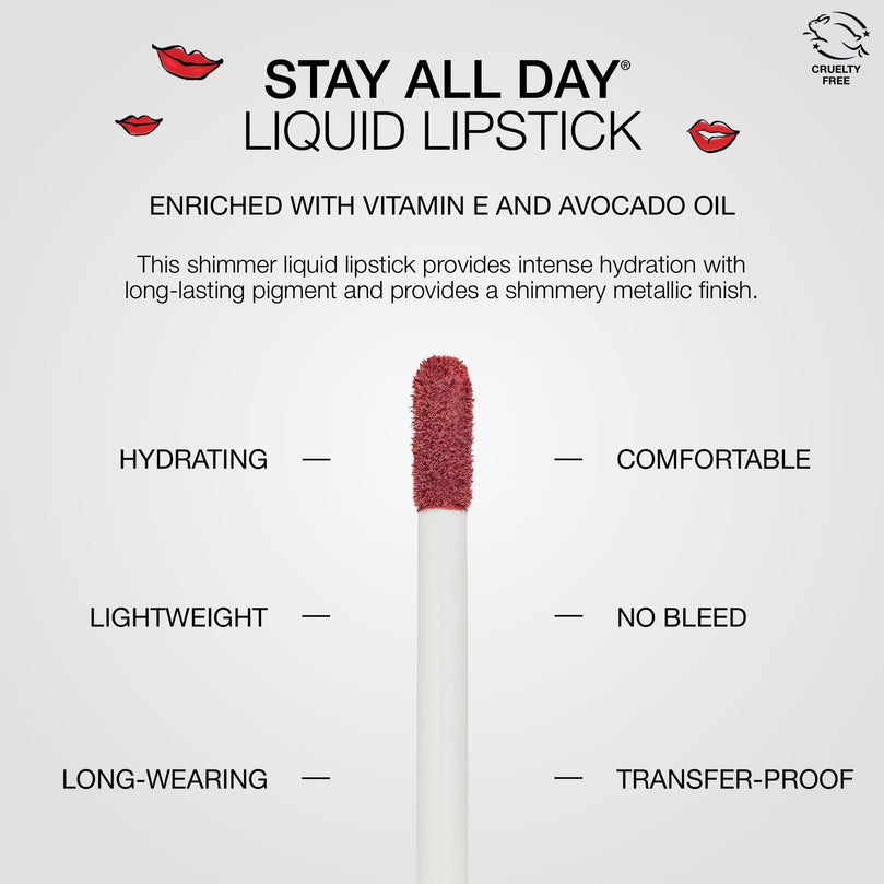 stila Stay All Day Shimmer Liquid Lipstick, 0.10 oz. Pura Shimmer