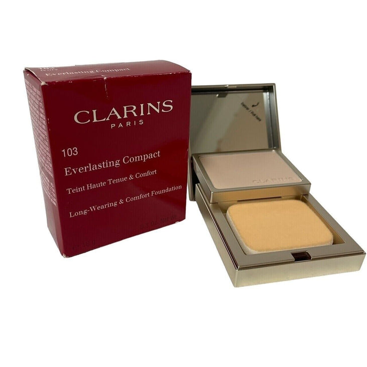 Clarins Everlasting Compact Long Wearing And Comfort Foundation In Ivory No 103