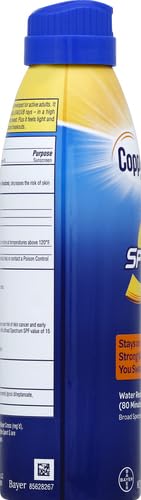 Coppertone Sport Sunscreen Spray SPF 50, Water Resistant Spray Sunscreen, Broad Spectrum SPF 50 Sunscreen, 5.5 Oz Bottle
