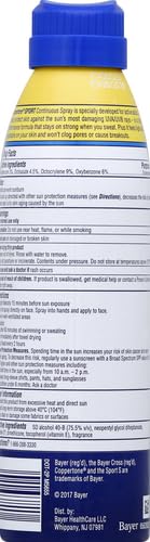 Coppertone Sport Sunscreen Spray SPF 50, Water Resistant Spray Sunscreen, Broad Spectrum SPF 50 Sunscreen, 5.5 Oz Bottle