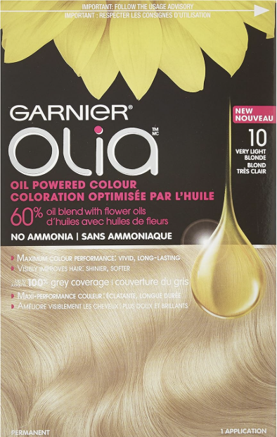Garnier Olia Oil Powered Permanent Hair Color 10.0 Very Light Blonde (3 pack)