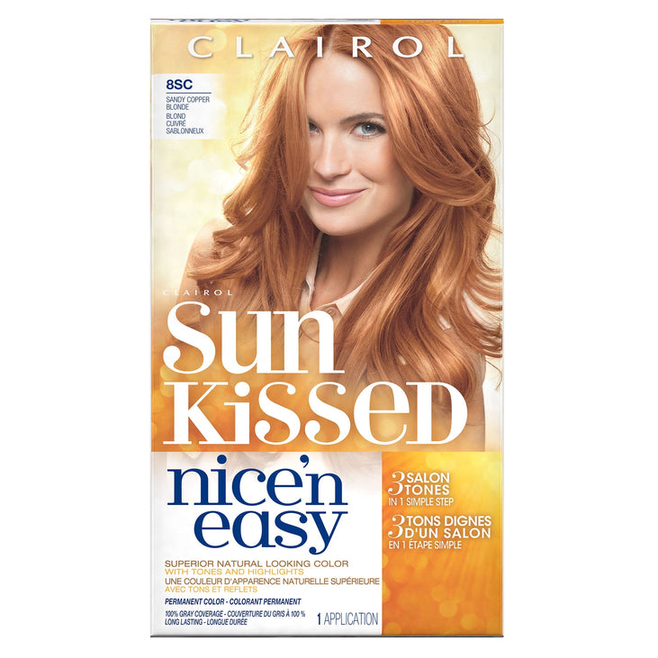 Clairol Nice 'n Easy Sun-Kissed Permanent Hair Color, 8SC Sandy Copper Blonde
