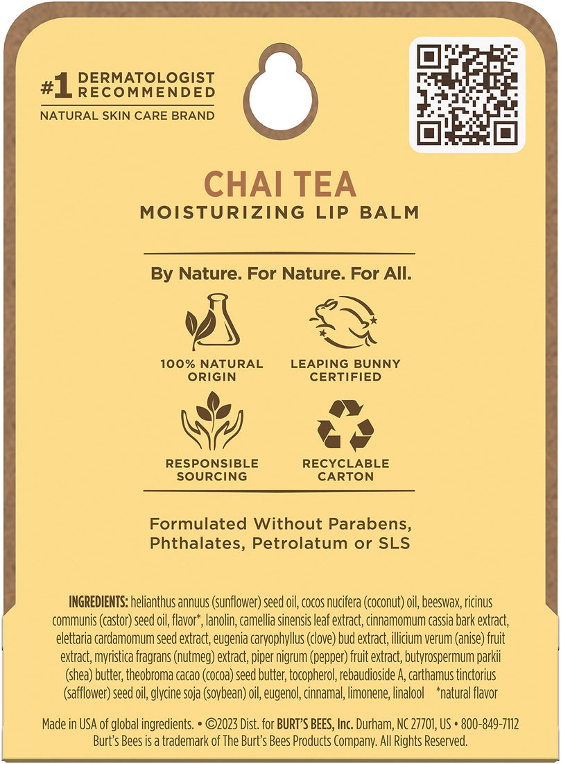 Burt's Bees Chai Tea Lip Balm Blister, 0.15 Ounce