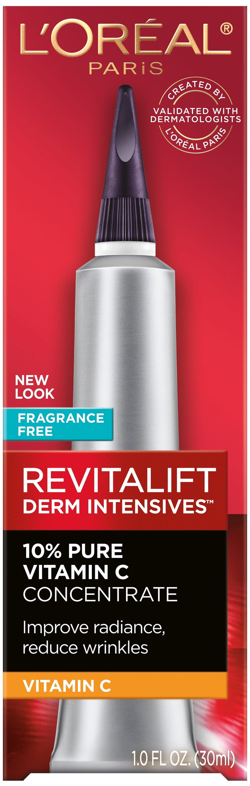 L'Oreal Paris Revitalift Derm Intensives 10 Percent Pure Vitamin C Serum, Paraben Free, 1 fl oz