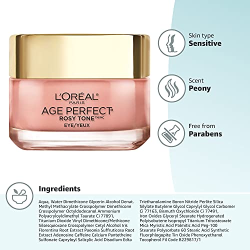L'Oreal Paris Age Perfect Rosy Tone Brightener Eye Cream, 0.5 fl oz