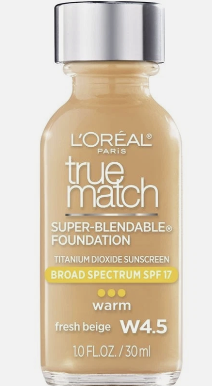 Loreal Paris Makeup True Match Super-Blendable Liquid Foundation - W4.5 Fresh Beige 1 Fl Oz