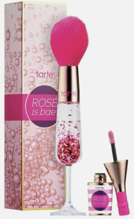 TARTE ROSE IS BAE lip gloss & brush set