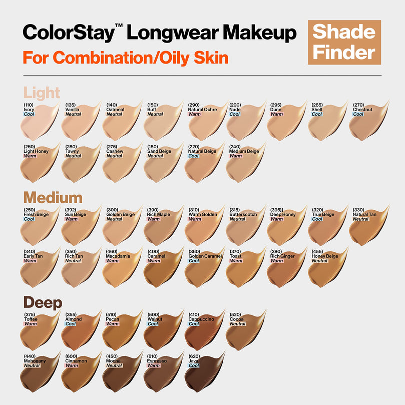 Revlon ColorStay Liquid Foundation Makeup, Matte Finish, Combination/Oily Skin, SPF 15, Espresso, 1 fl oz.