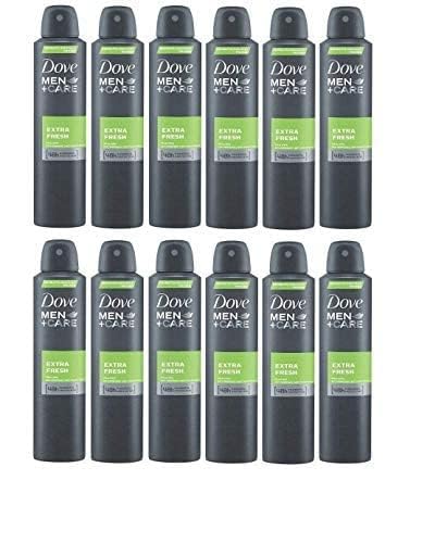 DOVE MEN + CARE Extra Fresh Antiperspirant Deodorant 48h Spray 150 ml / 5 fl oz (Pack of 12)