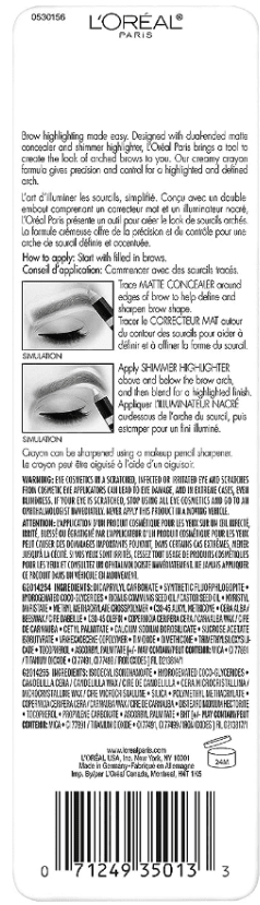 Loreal Brow Stylist Brow Raiser Highlighter Duo #615 Light Pale