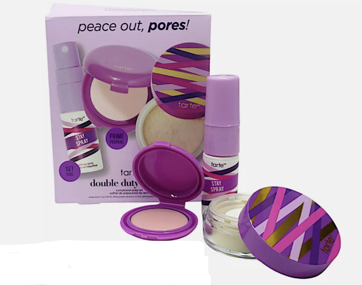 TARTE Double Duty Beauty Peace Out Pores 3 PIECE Complexion Prep Set