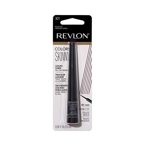 Revlon ColorStay Skinny Liquid Eyeliner, Waterproof, Smudgeproof, Longwearing Eye Makeup with Ultra-fine Tip, Black Out, 0.08 oz