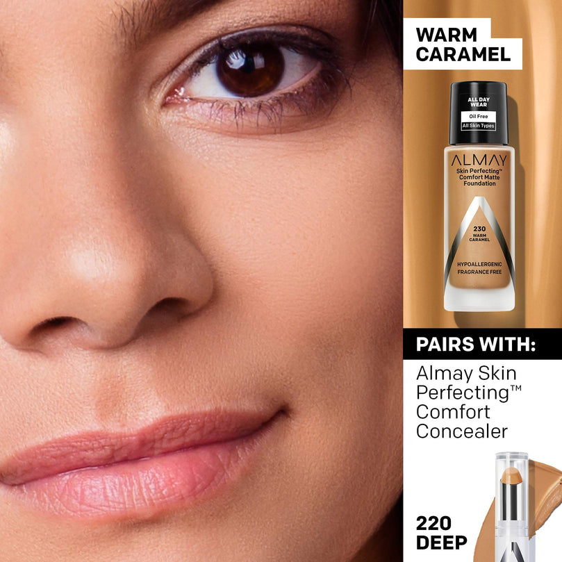 Almay Skin Perfecting Comfort Matte Foundation - Warm Caramel