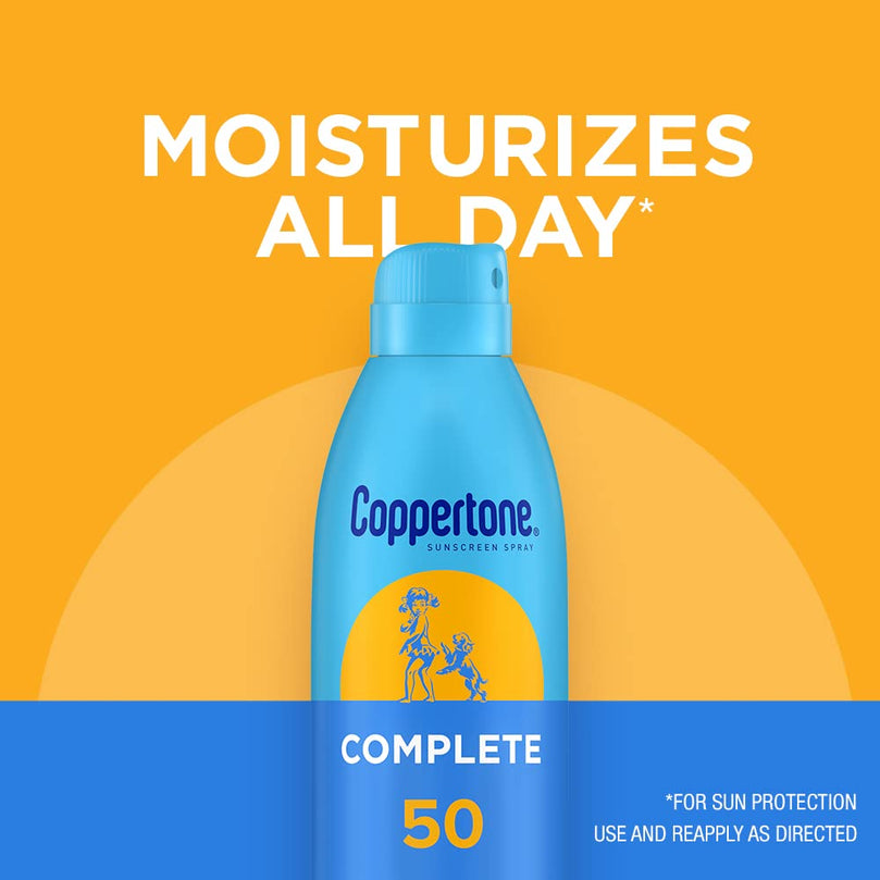 Coppertone Complete Sunscreen Spray, SPF 50 Spray Sunscreen, 5.5 Oz