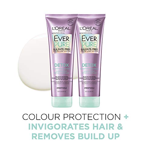 L'Oreal Paris EverPure Scalp Care + Detox Sulfate Free Shampoo with Menthol, 8.5 fl oz