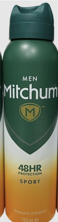 Mitchum Men Sport 48HR Protection Antiperspirant & Deodorant 150ml Spray (2 PACK)
