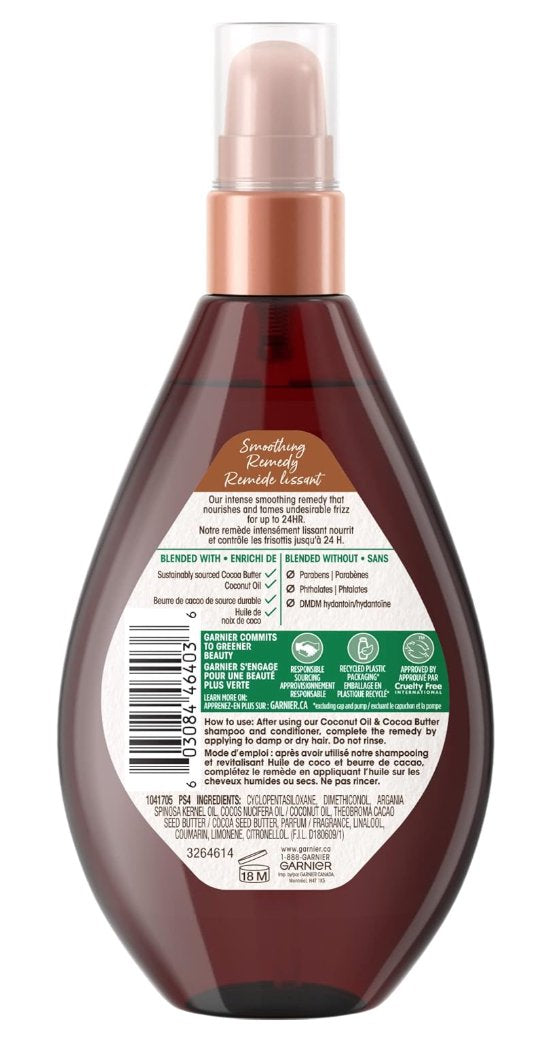 Garnier Whole Blends Smoothing Oil with Coconut Oil & Cocoa Butter Extracts, 2 count