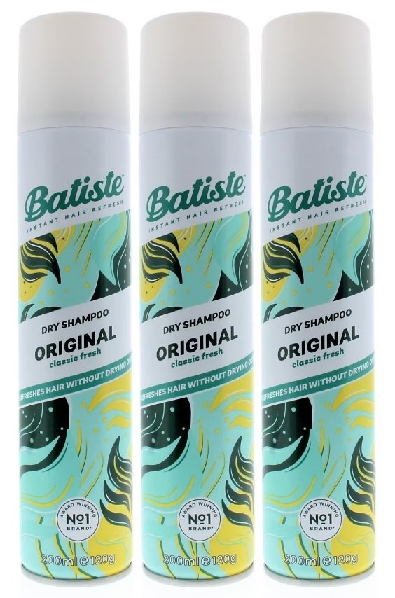 Batiste Dry Shampoo, Waterless shampoo, Original, 3.81oz, Pack of 3