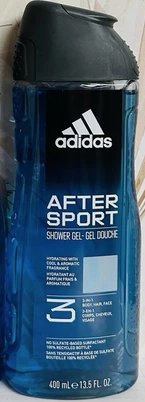 Adidas After Sport 3-In-1 Shower Gel Hydrating Body Hair Face Wash 400ml