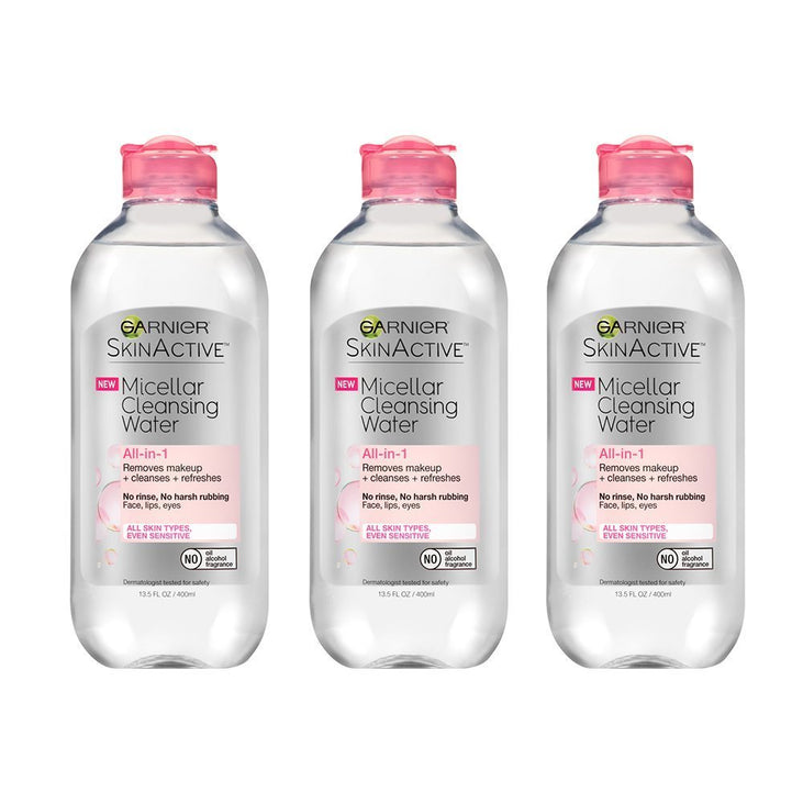 Garnier SkinActive Micellar Cleansing Water 13.5 Fl Oz (Pack of 3)