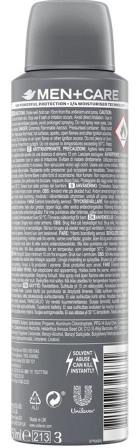 Dove Men + Care Cool Fresh Spray, International Version, Deodorant & Anti-Perspirant 150ml / 5.07 Oz (Set of 6)