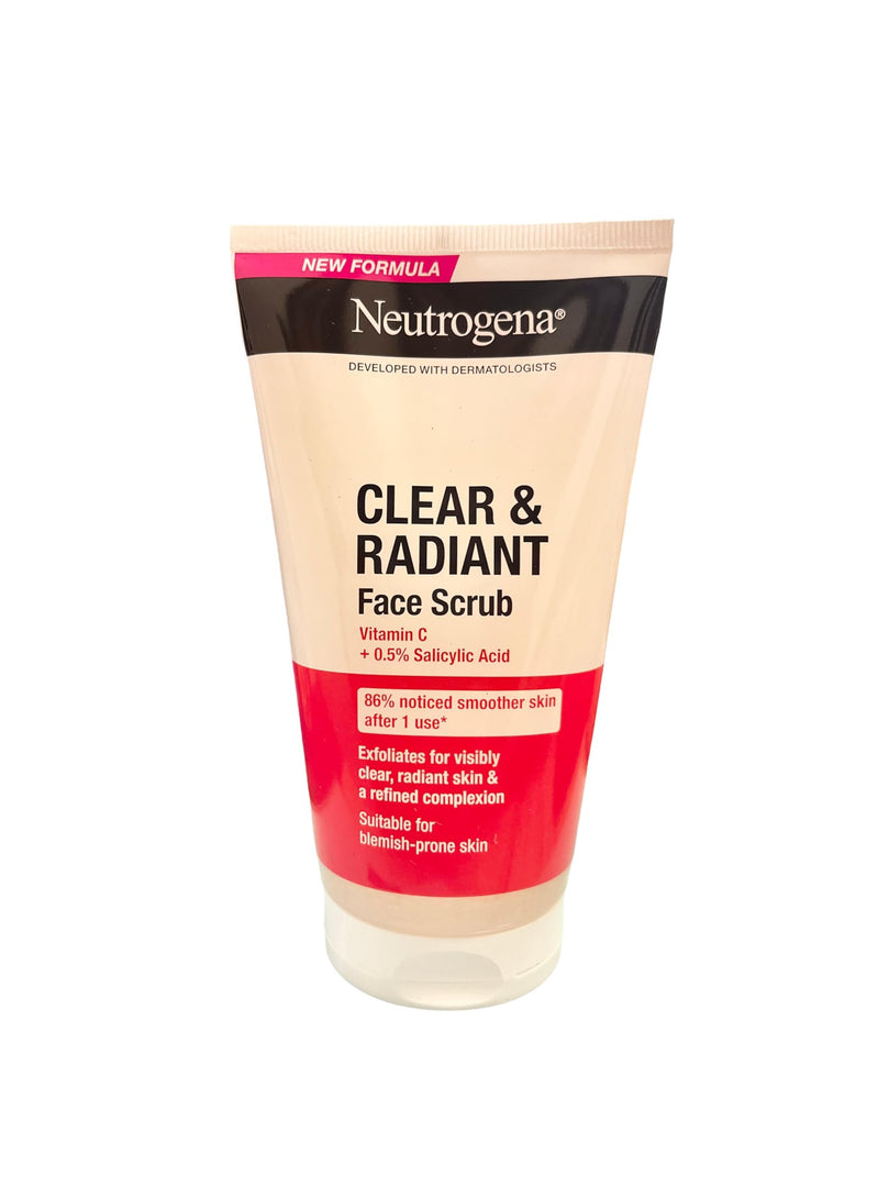 Neutrogena Refreshingly Clear Daily Exfoliator, 150ml - Vitamin C & Pink Grapefruit Face Scrub
