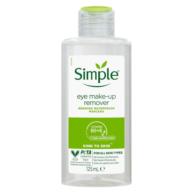 Simple Kind to Skin Eye Make-Up Remover 125ml - Gentle Daily Cleanser