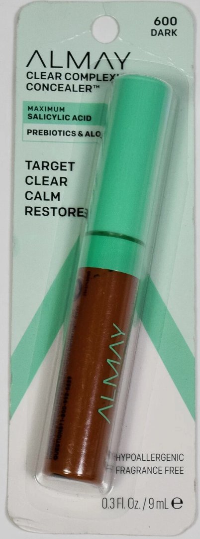 Almay Clear Complexion Concealer Makeup, Hypoallergenic, 600 Dark, 0.3 fl oz
