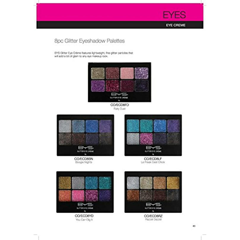 BYS Glitter Gel Makeup Palette 8 shades - Razzle Dazzle