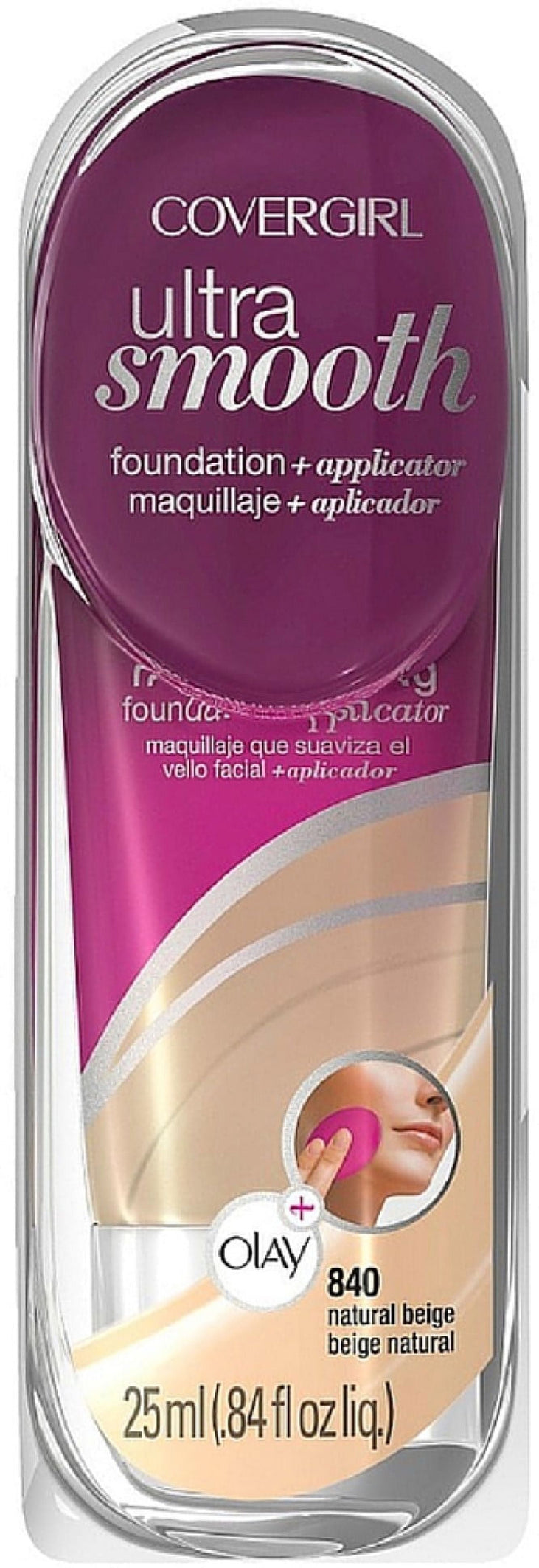 CoverGirl UltraSmooth Foundation + Applicator, 840 Natural Beige