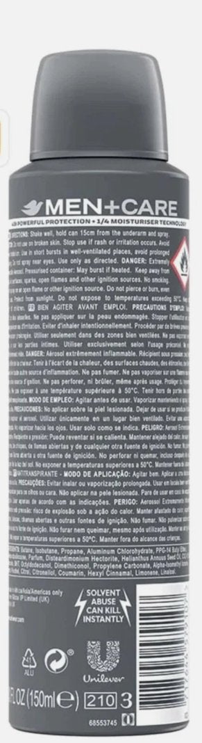 Dove Men+Care Clean Comfort Deodorant Body Spray 150ml