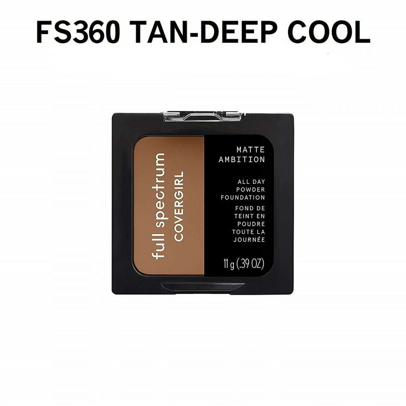 COVERGIRL Matte Ambition All Day Pressed Powder Foundation FS360 Tan Deep Cool - 0.3 OZ